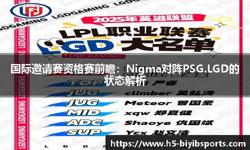 国际邀请赛资格赛前瞻：Nigma对阵PSG.LGD的状态解析